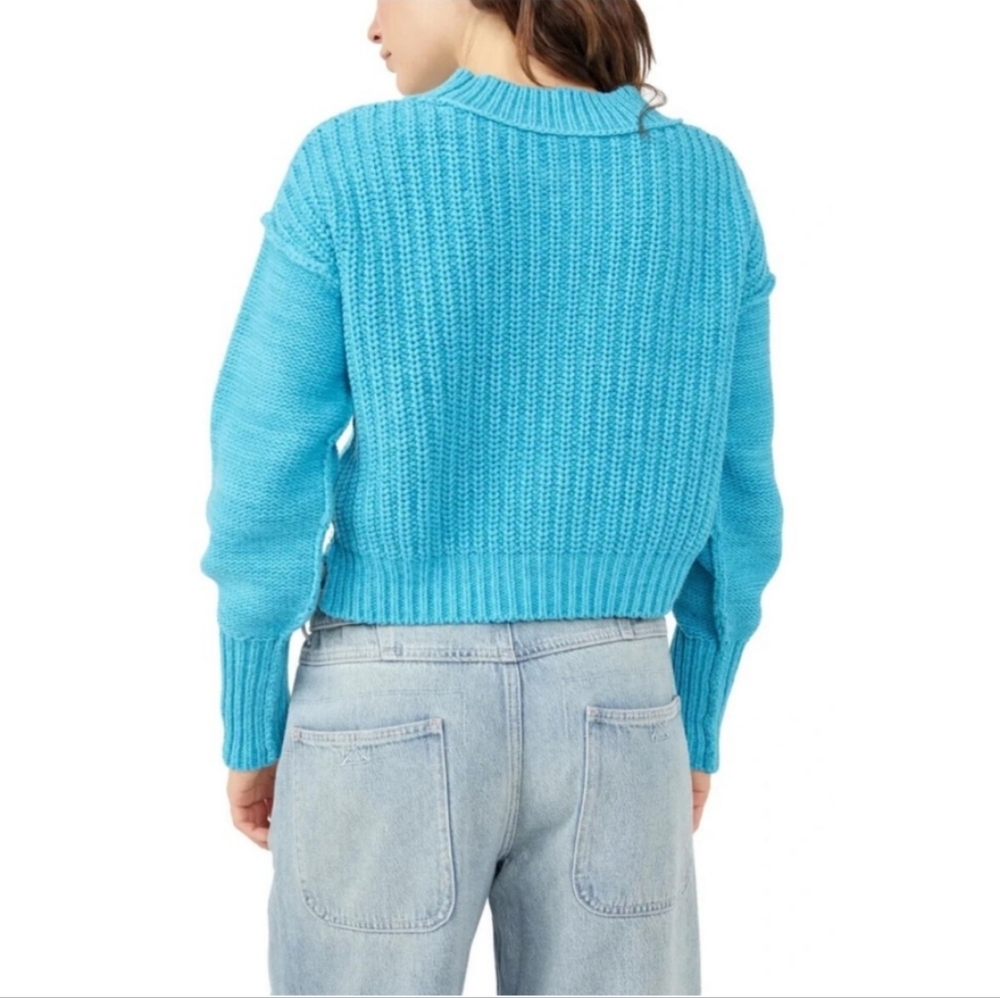 Free People Bell Song Pullover Sweater with Lacy Knit Design - Picture 3 of 4